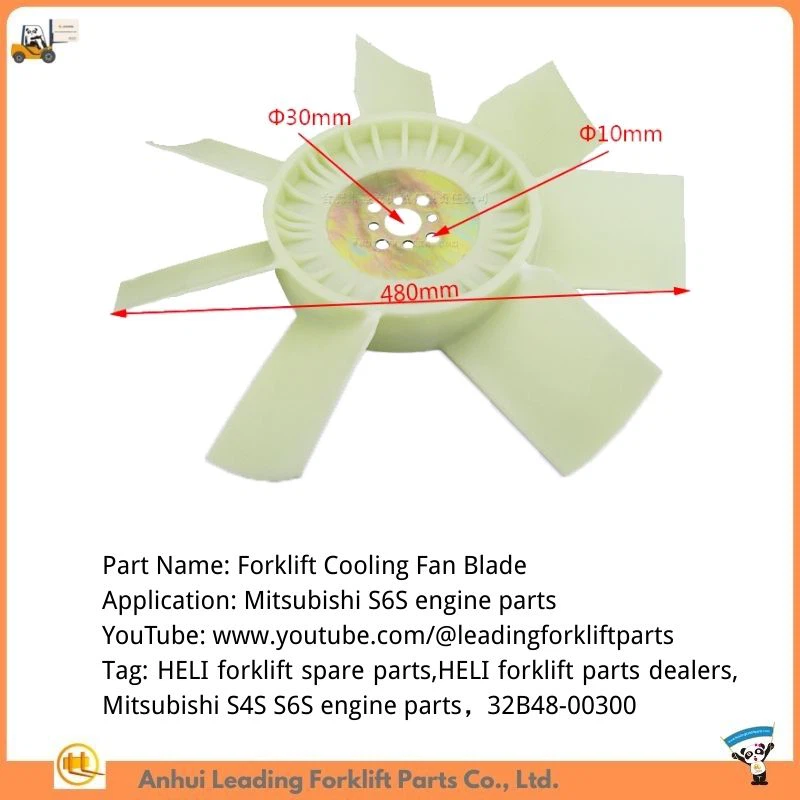 Ventilador de refrigeración para montacargas|Ventilador para piezas del motor Mitsubishi S6S| Distribuidores de repuestos para montacargas HELI|32B48-00300