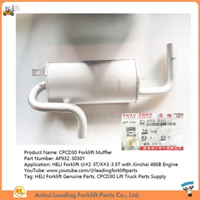 CPCD35 Muffler de carretillas elevadoras|Heli tenedor Partes genuinas|Suministro de piezas de camión de elevación CPCD30|AF 932-30301
